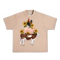 Burro western farm life cow pig rooster with sunflowers Urban Heavy Tee - Artiststas
