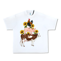 White western farm life cow pig rooster with sunflowers Urban Heavy Tee - Artiststas