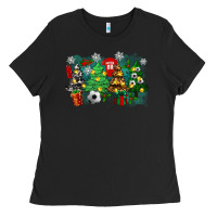 Black christmas trees with tennis Ladies Tee - Zillion Design Studio