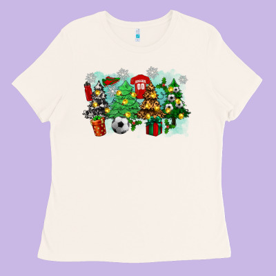 Christmas Trees With Tennis Ladies Tee Designed By Zillion Design Studio