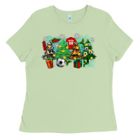 Matcha christmas trees with tennis Ladies Tee - Zillion Design Studio