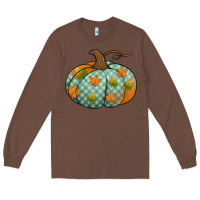 Chestnut blue plaid autumn pumpkin Long Sleeve Tee - Jasminsmagicworld