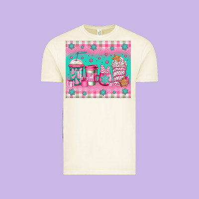 Pink Christmas Coffee Vintage Tee Designed By Jasminsmagicworld