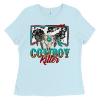Baby Blue cowboy killer Ladies Tee - texasbilliewilder