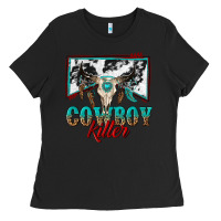 Black cowboy killer Ladies Tee - texasbilliewilder