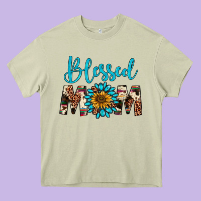 Blessed Mom Heavy Core Tee Designed By Artiststas