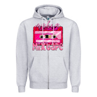 Heather Grey make a mixtape cassette Zipper Hoodie - NancyCooperArtShop