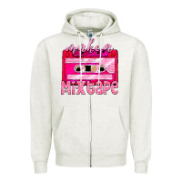 Oatmeal Heather make a mixtape cassette Zipper Hoodie - NancyCooperArtShop