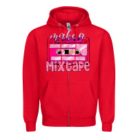 Red make a mixtape cassette Zipper Hoodie - NancyCooperArtShop