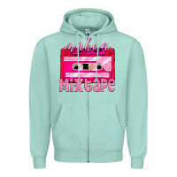 Seafoam make a mixtape cassette Zipper Hoodie - NancyCooperArtShop
