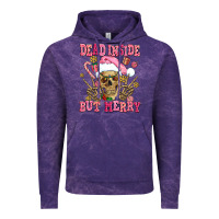 Dead Inside But Merry  Pink Christmas Skeleton Vintage Hoodie | Teevron
