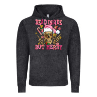 Vintage Black dead inside but merry  pink christmas skeleton Vintage Hoodie - AdoDesignShop