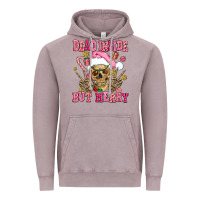 Vintage Zinc dead inside but merry  pink christmas skeleton Vintage Hoodie - AdoDesignShop