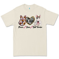 Bone peace love bull terrier Premium Tee - RanaPortraitStore