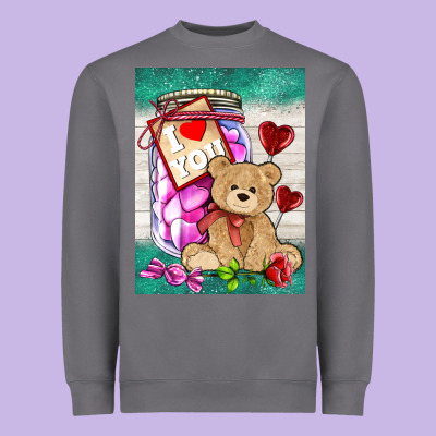 Candy Jar With Bear  Air Heavyweight Sweatshirt Designed By Adodesignshop