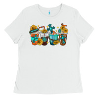 White cross coffee cups Ladies Tee - texasbilliewilder