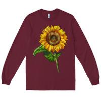 Burgundy mammoth sunflower Long Sleeve Tee - LillyAllenDesigns