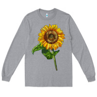 Heather Grey mammoth sunflower Long Sleeve Tee - LillyAllenDesigns