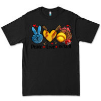 Black peace love  softball Premium Tee - AdoDesignShop