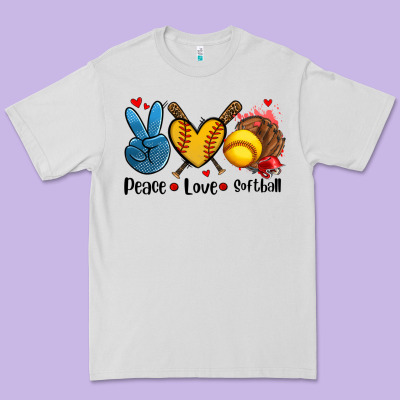 Peace Love  Softball Premium Tee Designed By Adodesignshop