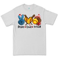 Dove Grey peace love  softball Premium Tee - AdoDesignShop