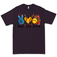 Plum peace love  softball Premium Tee - AdoDesignShop