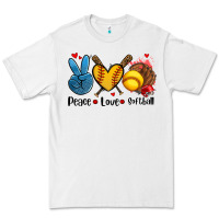 White peace love  softball Premium Tee - AdoDesignShop