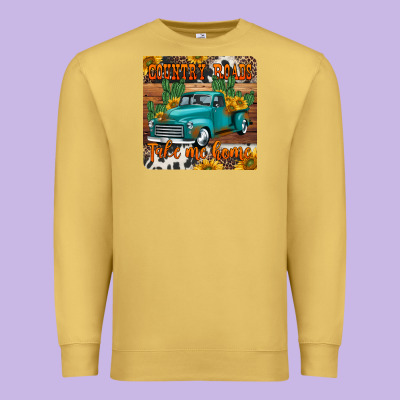 Country Roads Take Me Home Truck Coaster Premium Sweatshirt Designed By Jasminsmagicworld