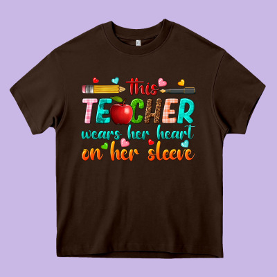 Heavy Core Tee this teacher wears her heart on her sleeve
