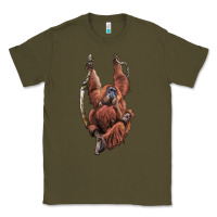 Army Green Orangutan And Baby Classic Tee - LillyAllenDesigns