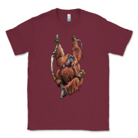 Burgundy Orangutan And Baby Classic Tee - LillyAllenDesigns