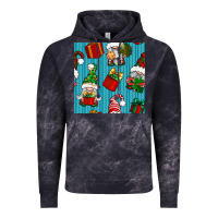 Cloud Black christmas gnomes and gift box seamless pattern Vintage Hoodie - BundleAndBundleShop