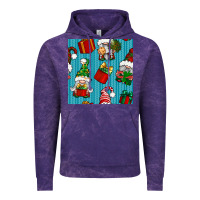 Cloud Purple christmas gnomes and gift box seamless pattern Vintage Hoodie - BundleAndBundleShop