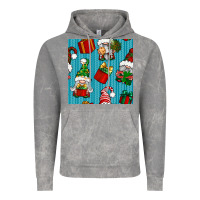 Cloud Rock christmas gnomes and gift box seamless pattern Vintage Hoodie - BundleAndBundleShop