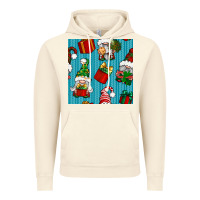 Vintage Artic christmas gnomes and gift box seamless pattern Vintage Hoodie - BundleAndBundleShop