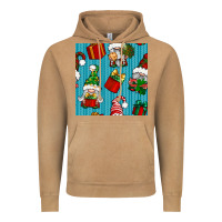 Vintage Camel christmas gnomes and gift box seamless pattern Vintage Hoodie - BundleAndBundleShop