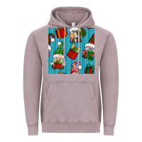 Vintage Zinc christmas gnomes and gift box seamless pattern Vintage Hoodie - BundleAndBundleShop