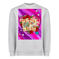Heather Grey playing cards with pearls and glitter air Heavyweight Sweatshirt - AdoDesignShop