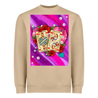 Mushroom playing cards with pearls and glitter air Heavyweight Sweatshirt - AdoDesignShop