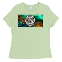 Matcha white tiger forest license plate Ladies Tee - RanaPortraitStore