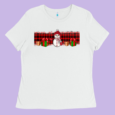 Christmas Snowman Ladies Tee Designed By Jahusdesignshop