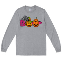 Heather Grey boo pumpkins Long Sleeve Tee - Jasminsmagicworld