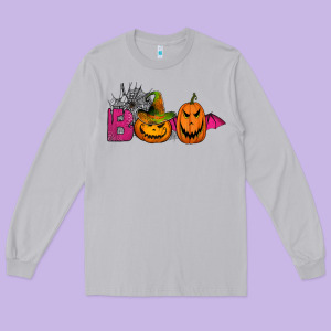 Boo Pumpkins Long Sleeve Tee Designed By Jasminsmagicworld