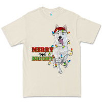 Bone merry and bright white shepherd Premium Tee - RanaPortraitStore