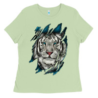 Matcha White Tiger Scratch Mark Ladies Tee - RanaPortraitStore