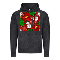 Vintage Black christmas snowman and trees seamless pattern Vintage Hoodie - BundleAndBundleShop
