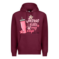 Burgundy jesus fills my cup Premium Hoodie - JahusDesignShop