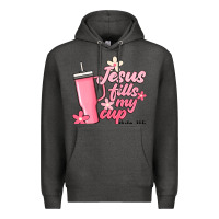 Charcoal Heather jesus fills my cup Premium Hoodie - JahusDesignShop