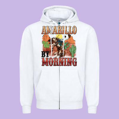 Amarillo By Morning Zipper Hoodie Designed By Maliassmallbusiness