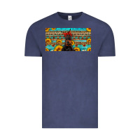 Vintage Denim doberman with sunflowers license plate Vintage Tee - Artiststas